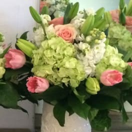 Roses, Tulips, Lilies, Hydrangea