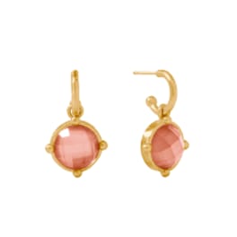 Honeybee Hoop and Charm Earring - Iridescent Melon