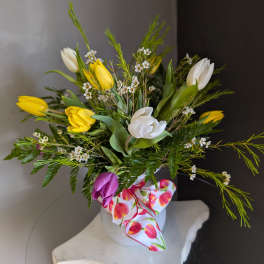 Tulips Gathered in Vase