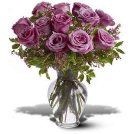 A Dozen Lavender Roses