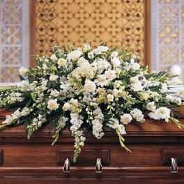 Grand White Casket Spray