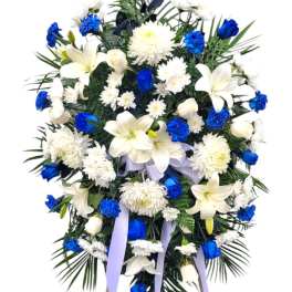 Azure Serenity - Blue and White Standing Spray