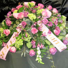 Lavender and Pink casket cover