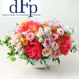 Premium coral peach floral