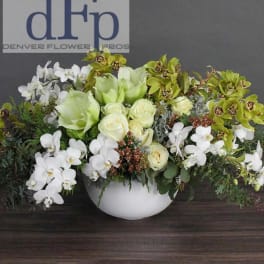 Exquisite Green and White flower Arrangement