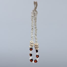 White shell necklace with black and red painted beads