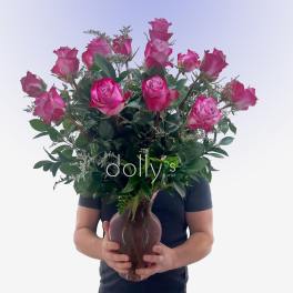 Classic 18 Magenta Roses