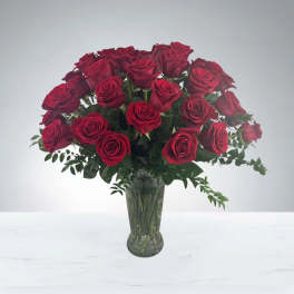Red Romance by D'Lily's Flowers
