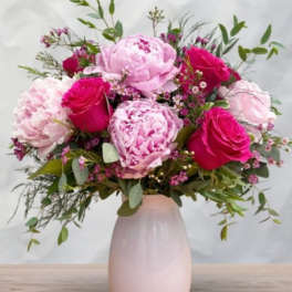 roses with peonies