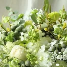 Subtle elegance in green and white.