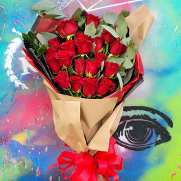 Red Roses Bouquet with Bow