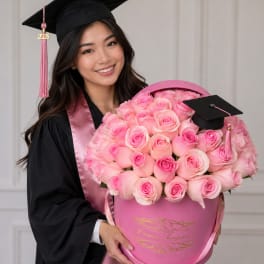 50 Pink roses for Grad