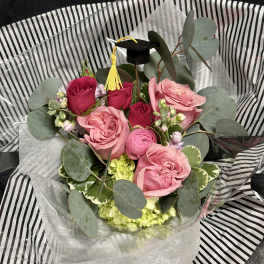 Graduation Paper Wrap Bouquet- Pink