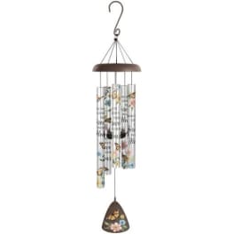 "In Our Hearts" 38" Wind Chime DISPLAYED ON A STAND