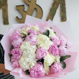 Bouquets of Peonies and Hydrangeas