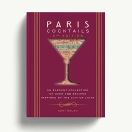 Magenta cocktail recipe book with a martini glass graphic