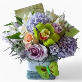 Lavender & Mint Harmony - Rose & Orchid Designer's Choice Bouquet Haddon Township Same-Day Delivery