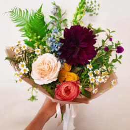 Fall designer choice wrapped bouquet