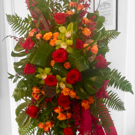 Rose & Orchid Sympathy Standing Spray