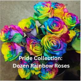 Pride Collection: Dozen Rainbow Roses