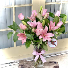 Blush Pink Rose & Lily Bouquet