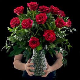 Dozen Red Panther Long-Stem Roses