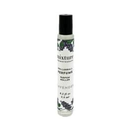 Lavender rollerball perfume bottle with floral label
