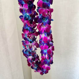 Purple/Blue Double Orchid Lei