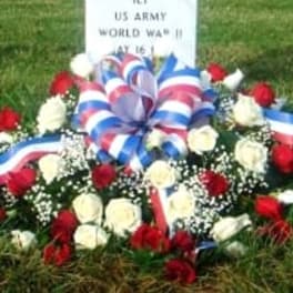 RED AND WHITE ROSE GRAVE BLANKET [TT-ANC20]