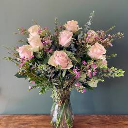 Dozen Pink Roses