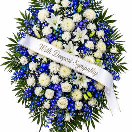 Blue Skies Sympathy Standing Spray