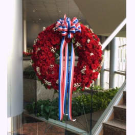 FIVE HUNDRED SPRAY ROSE WREATH WITH BOW [TT-ANC45]
