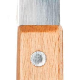 Wood-handled floral fork tool with two metal tines