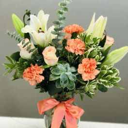 Sage and Peach