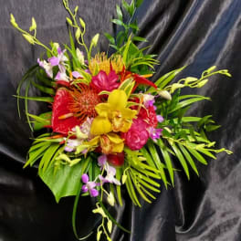 Tropical Unstructured Clutch Bridal