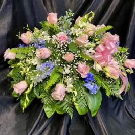 Casket Spray. CS #B10 -Light Pink & Blue