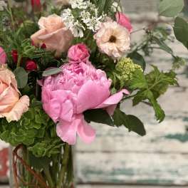 Taller seasonal vase arrangement