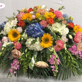 A Garden Paradise Casket Cover
