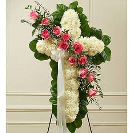 White Cross with Pink Rose Break