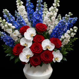 Orchid & Delphinium Bouquet