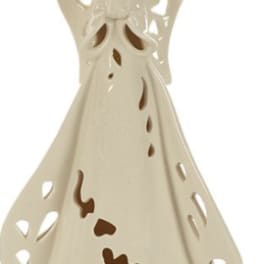 Ceramic angel figurine in a cream finish