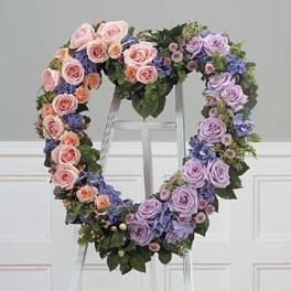 Triadic Heart in Lavender Orange and Green