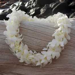 Double Orchid Lei – White