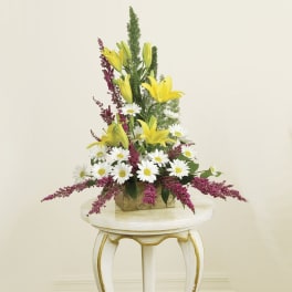 LILIES AND HEATHER IN FOND MEMORIES