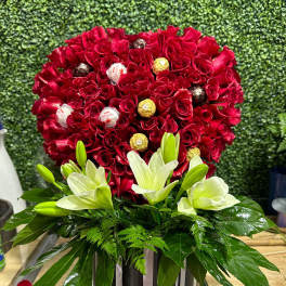 Heart with lilies