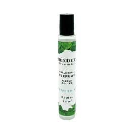 Peppermint rollerball perfume bottle with a black cap