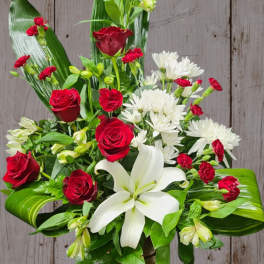 Modern Funeral Urn Red & White
