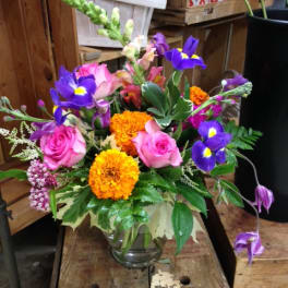 bright and colorful summer vase
