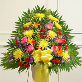 Heartfelt Sympathies Bright Standing Basket