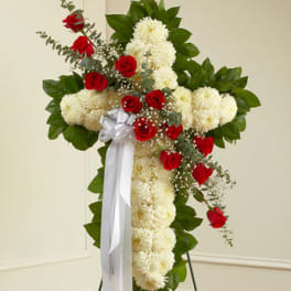 Peace and Prayers Standing Cross - Red